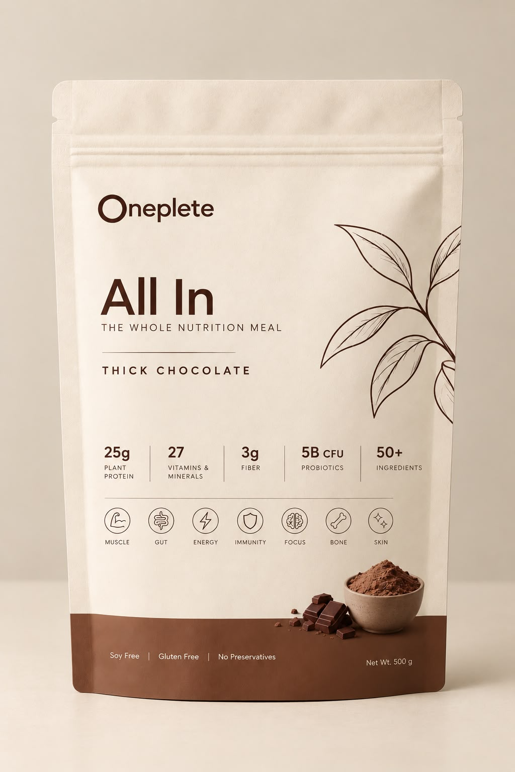 Oneplete ALL IN Thick Chocolate pouch
